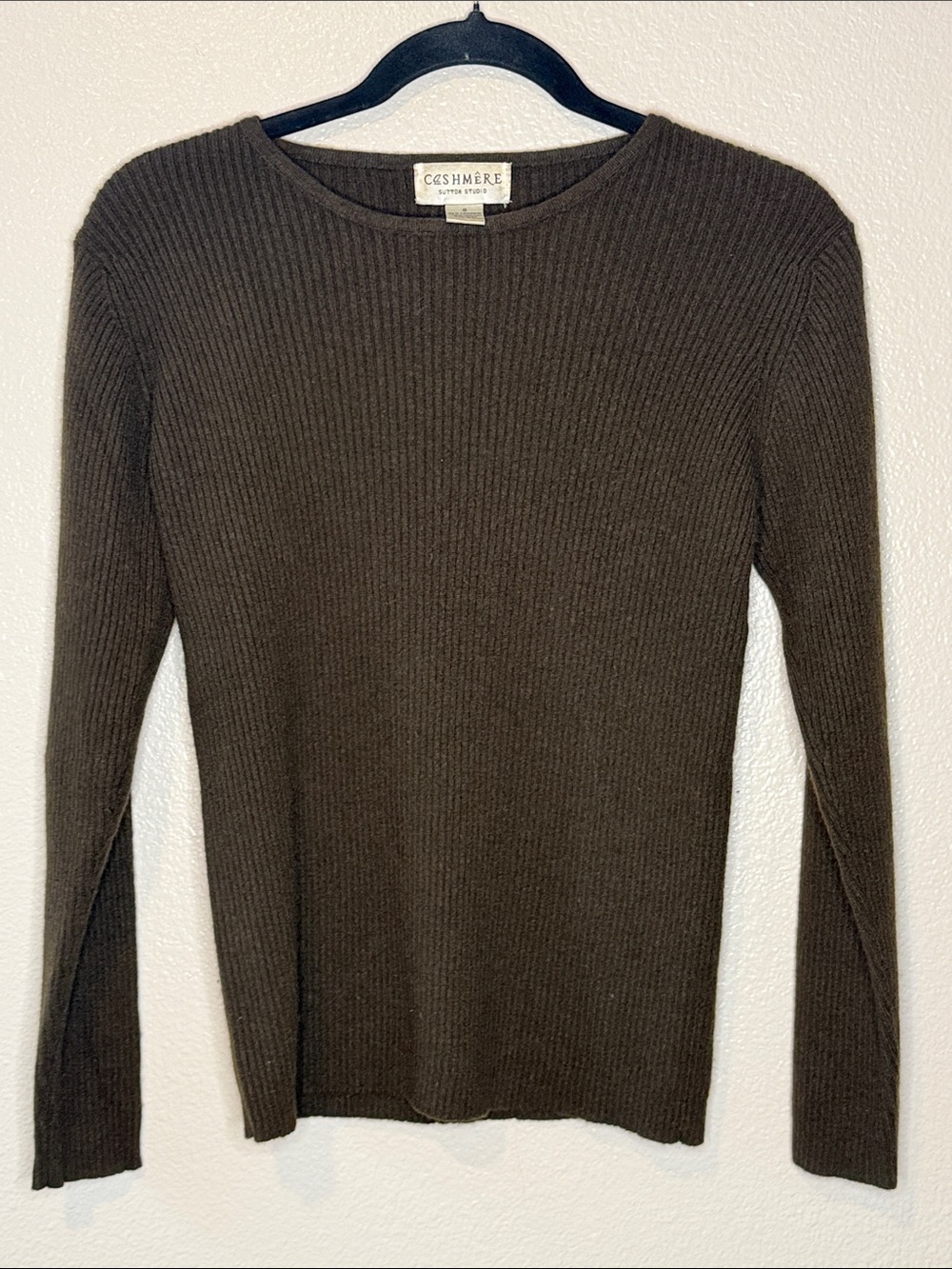 Sutton Studio Crewneck Sweater in Chocolate Brown size S 100% Cashmere (bin13)